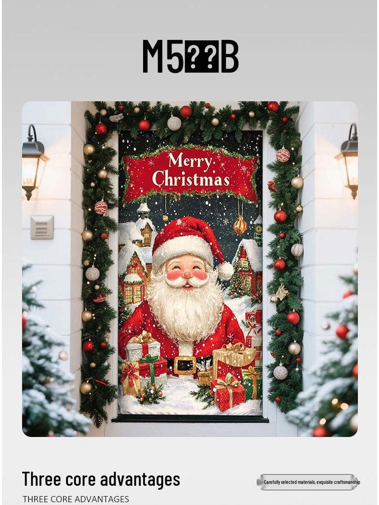 Cross-border Christmas Decoration: Santa Claus Door Banner for European & American Outdoor Parties