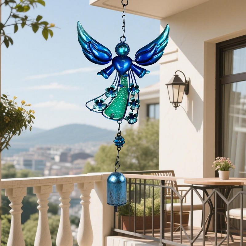 Garden Wind Chimes Angel Decorative Wind Chimes Sun Catcher Figure With Wings Relaxing Loud Sound Keepsake For Garden Patio