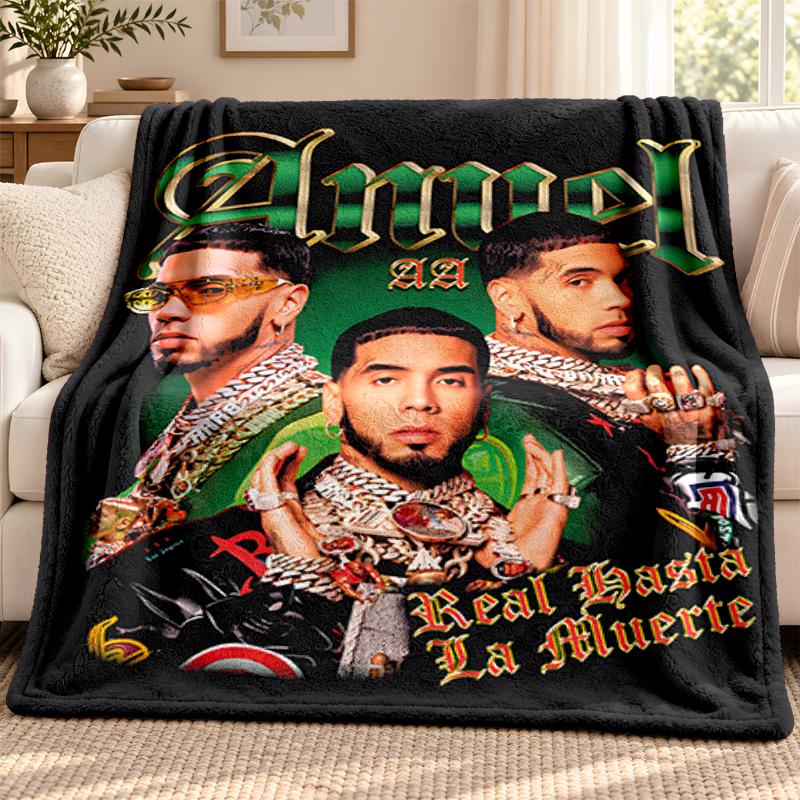 Anuel AA blanket Flannel Blanket Soft Cozy Plush Throw for Sofa Bed Lightweight Home Decoration Outdoor camping