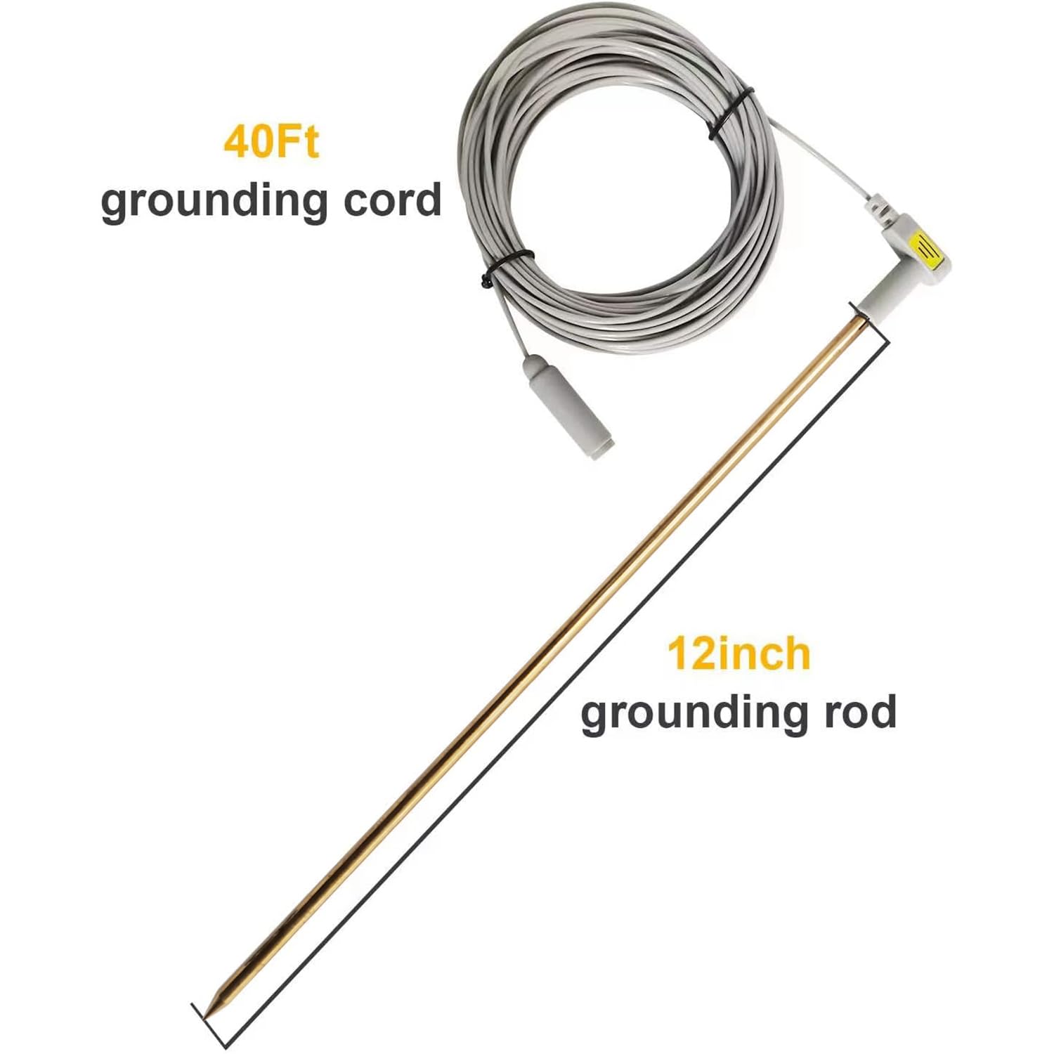 

Заземлюючий стрижень з дротом 40 футів, з єднує ваше тіло із землею, чудово підходить для використання із заземлюючим простирадлом, заземлюючим килимком, наволочкою, подушкою (Мідь) мідний