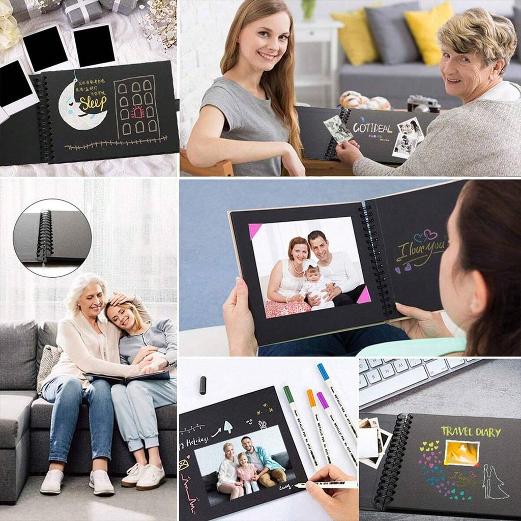Album Scrapbook Pagini Negre Cărți de Amintiri DIY Hârtie Artizanală Durabilă Albume Foto Pentru Cadouri de Ziua de Naștere Nuntă Aniversare Carte de Amintiri