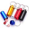 2pcs/Set Outdoor Pills Organizer Aluminum Alloy Keychain Mini Medicine Jar First Aid Pill Bottle Fashion Key Chains Random Color