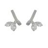 Copper-Plated Gold Curved Zircon Diamond Rhinestone Stud Earrings – Versatile High-End Design for Women