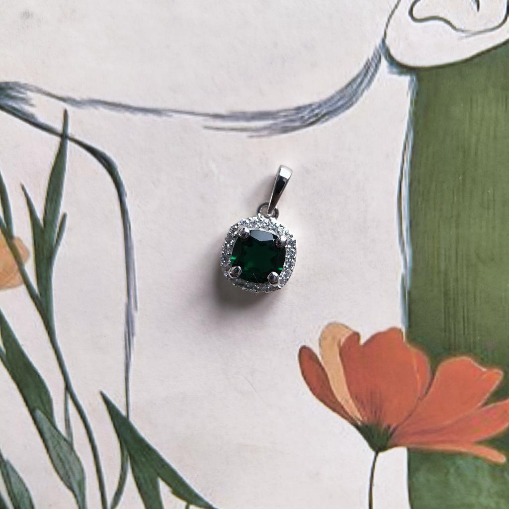 Серебряная подвеска с изумрудом nano 1.115ct (2205401)