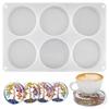 1 PCS Resin Coaster Molds 6-Cavity Deep Round Coaster Silicone Molds Coaster Mold For Epoxy Resin DIY Coasters Resin Art Gifts