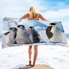 Pinguin Vogel Strandtücher Schnelltrocknend Mikrofaser Weich und Saugfähig Badetuch Outdoor Reisen Übergroßes Strandtuch für Erwachsene Kinder