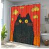 1pc Fun Cat Shower Curtain with Cartoon Design Polyester Fabric for Bathroom Decoration, 12 Hooks Included, 70. 8x70. 8 Inches