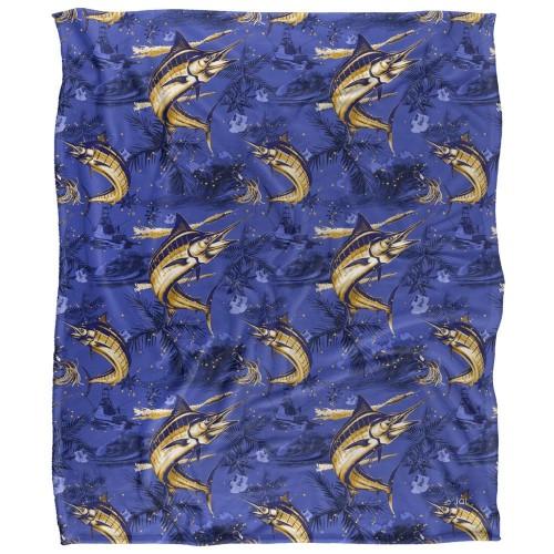 JQ Licensing Jl-Jp-Jq 2 Silky Tiki Flower Fishing Supersoft Blanket