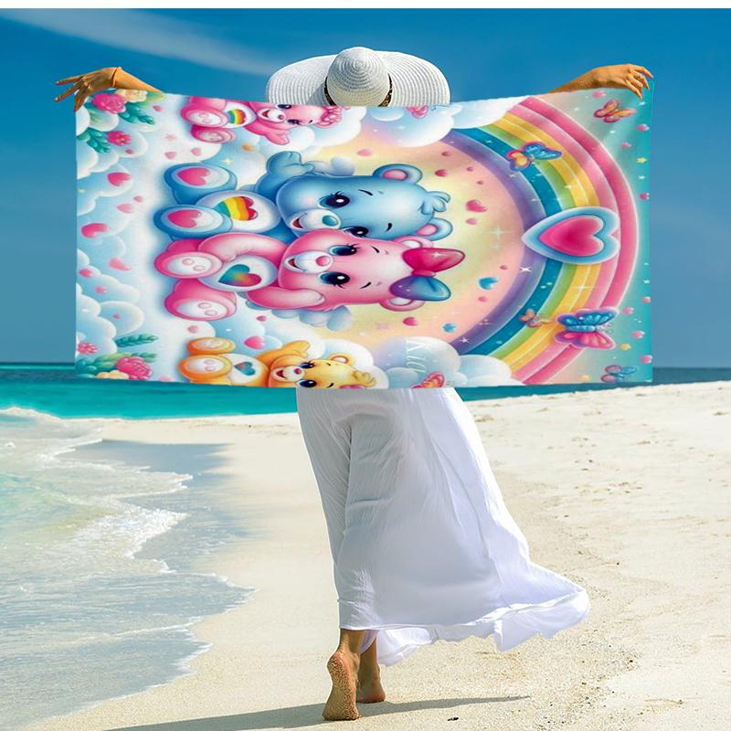 Rainbow Bears  Beach Towel, Super Soft Microfiber, Gift for Her/Him, Birthday, for Pool, Beach, Travel, Home Decor Fan gifts