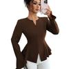 Korean Style Slim Fit Long Sleeve Top for Women - Flattering and Elegant Autumn/Winter Wear