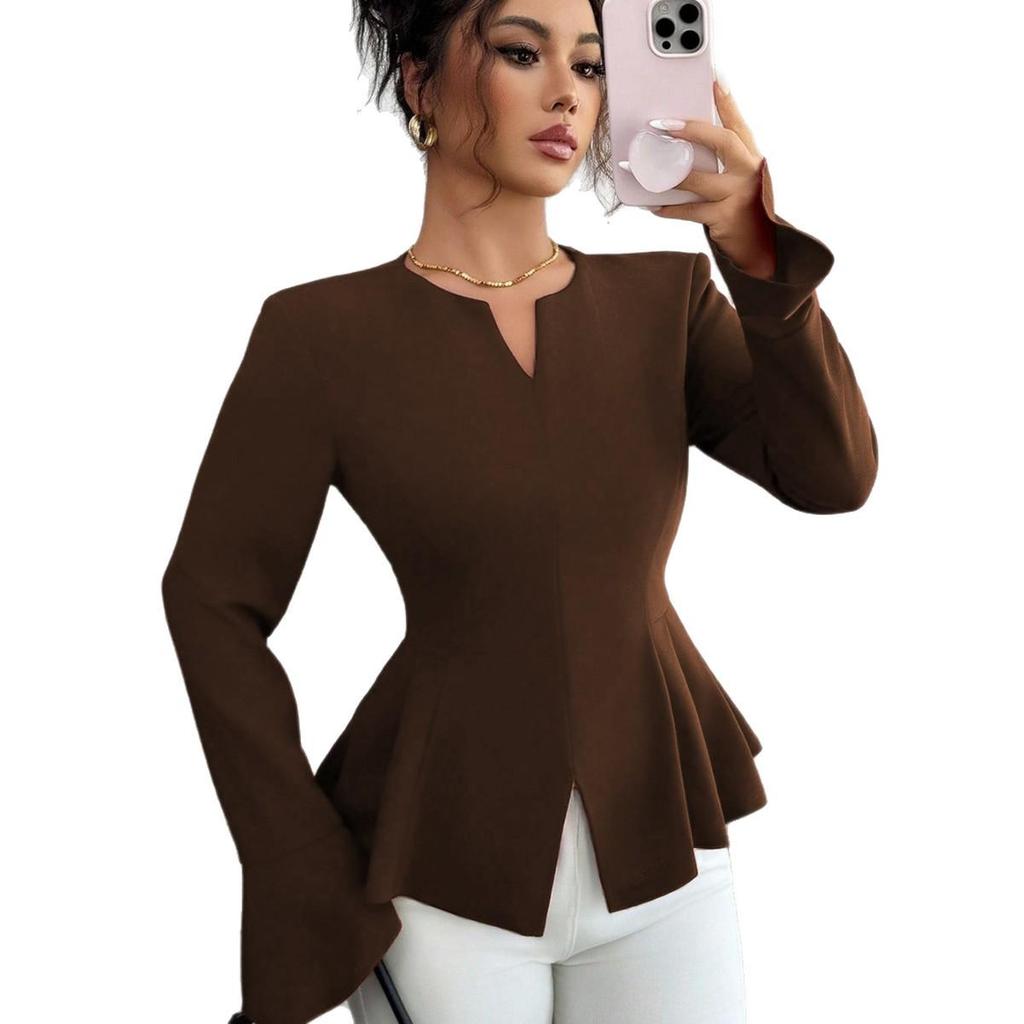 Korean Style Slim Fit Long Sleeve Top for Women - Flattering and Elegant Autumn/Winter Wear