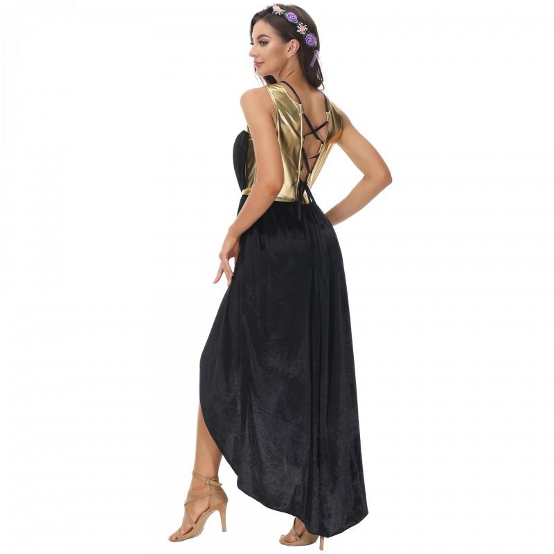 Halloween Greek Goddess Dress Ancient Mythology Robe Cleopatra Costume Party Stage Performance Cosplay Womens Fancy