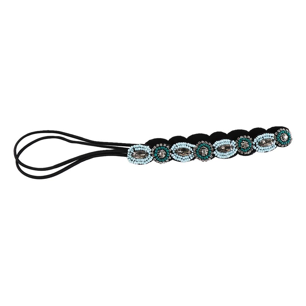 Bohemian Hair Accessories Elastic Hair Band Rhinestone Beaded Hairband Korean Style Headband