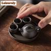 Fingerspitze Lila Ton Teegeschirr Komplettes Set Antikes Taschen-Mini-Teeremonie-Set Teekanne und Teetasse Set Tee-Haustier Teegeschirr Ornamente