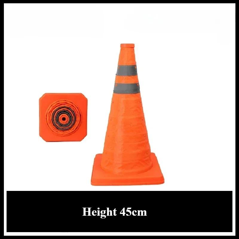 Foldable Traffic Reflective Safety Cone 30/45/70cm Height Collapsible Traffic Cones Multi Purpose Reflective Stripe Road Cone