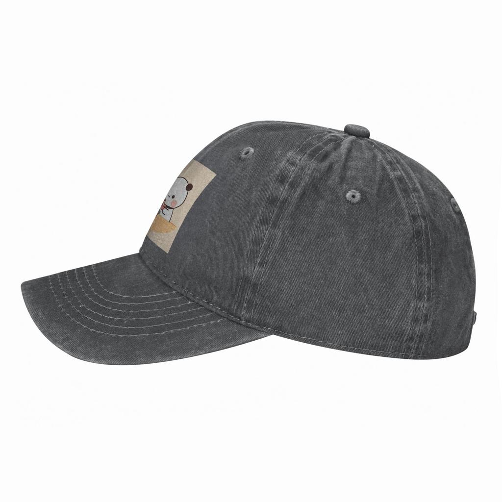 Bubu Dudu Pandabjörnar Tecknad Denimkeps Casual Basebollkepsar Justerbar Hatt Sommar Unisex Basebollkepsar