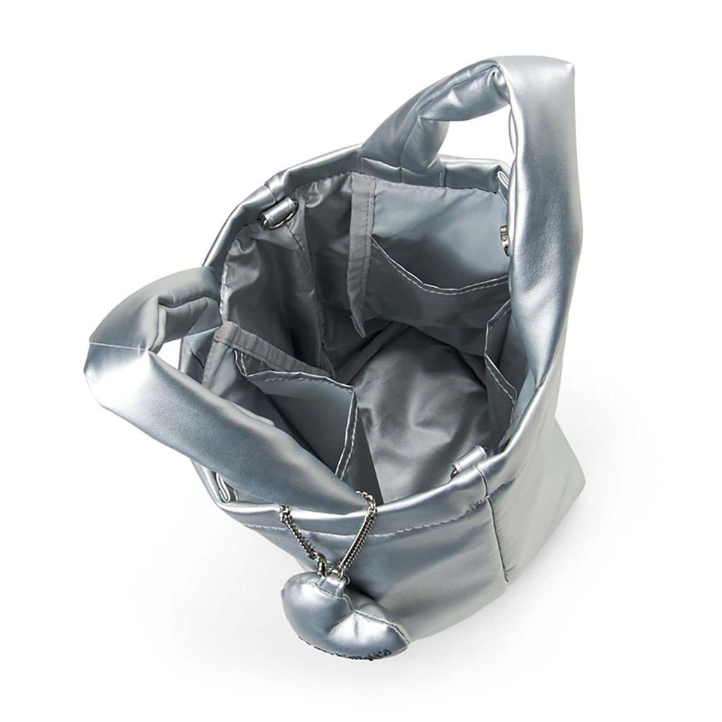 Sanrio Tote Bag with Hello Ages 3 and 264580 2-Way Charm, Kitty, Silver, Up,