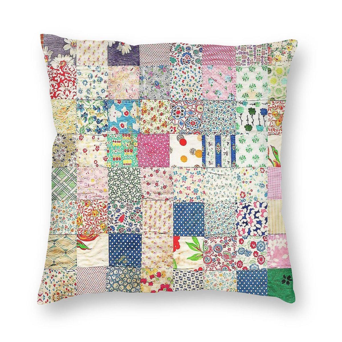 

Винтажная Пэчворк Стеганое Квадратное Наволочка Полиэстер Лен Бархат Печатная На молнии Декоративная Наволочка Автомобильная Подушка Чехол 30x30cm