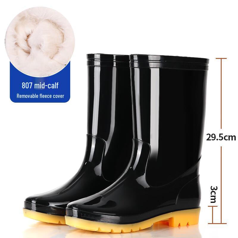 

Men s Mid-Calf Fleece-Lined Waterproof Work Rain Boots