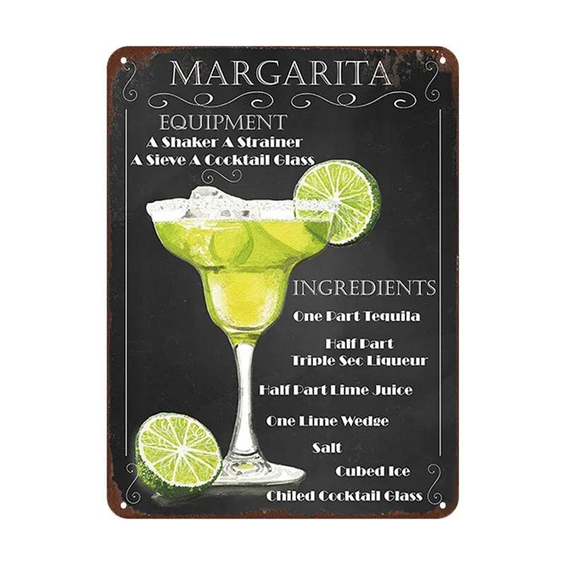 Mai Tai Cocktail Plaque  Vintage Metal Signs for Bar Pub Club  Whiskey Pimms Cup Retro Tin Poster  Wall Decor for Home Kitche