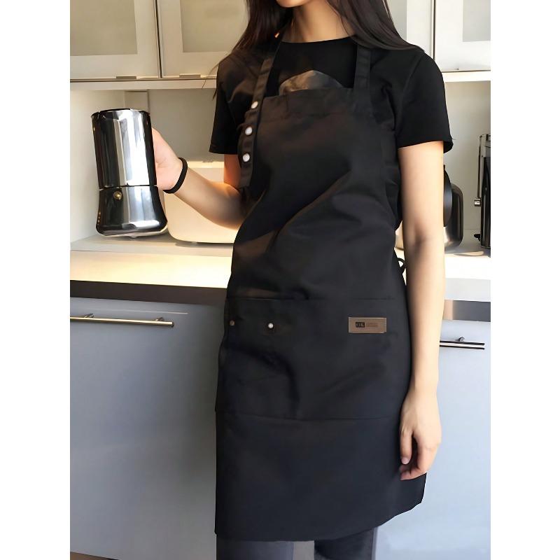 1PC Waterproof Oil-Proof Apron For Home Use,Aprons With Pockets, Poly Stain-Resistant Kitchen Aprons, Cooking Aprons Applicable To Home