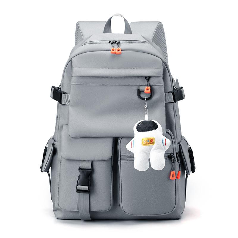 Travel and Sporty Style Men's Large Capacity High End Solid Color Workwear Bag  Junior High School and Senior High School Schoolbag Backpack