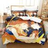 New Summer Time Rendering Bedding Set Cartoon  Three-piece Set Adult Kid Bedroom Duvet Cover Sets 3D Kawaii Girls Twin Set