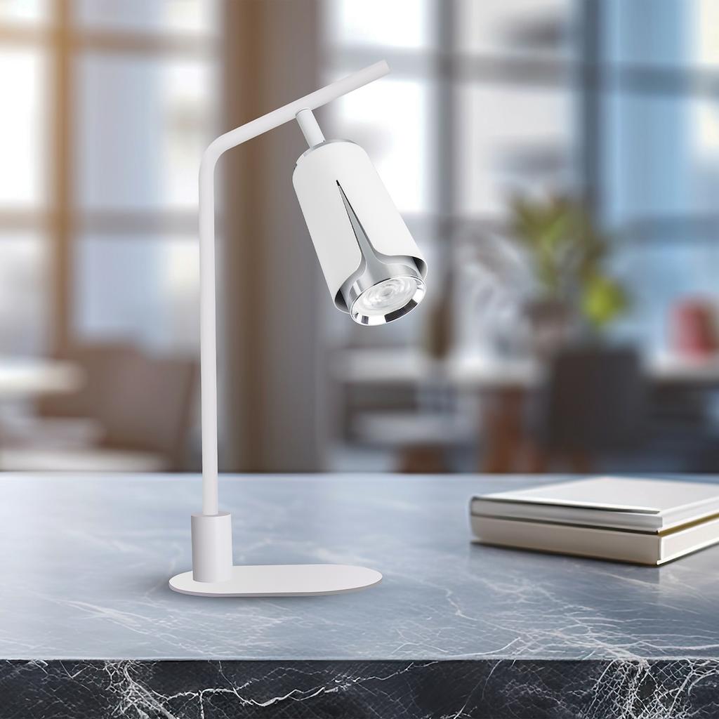 Lampa Biurkowa Flower 1 Gu10 Biały Alu Milagro Ml0276