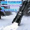 High Strong Power Led Flashlights Tactical Emergency Spotlights Telescopic Zoom Built-in Battery USB Rechargeable Camping Torch