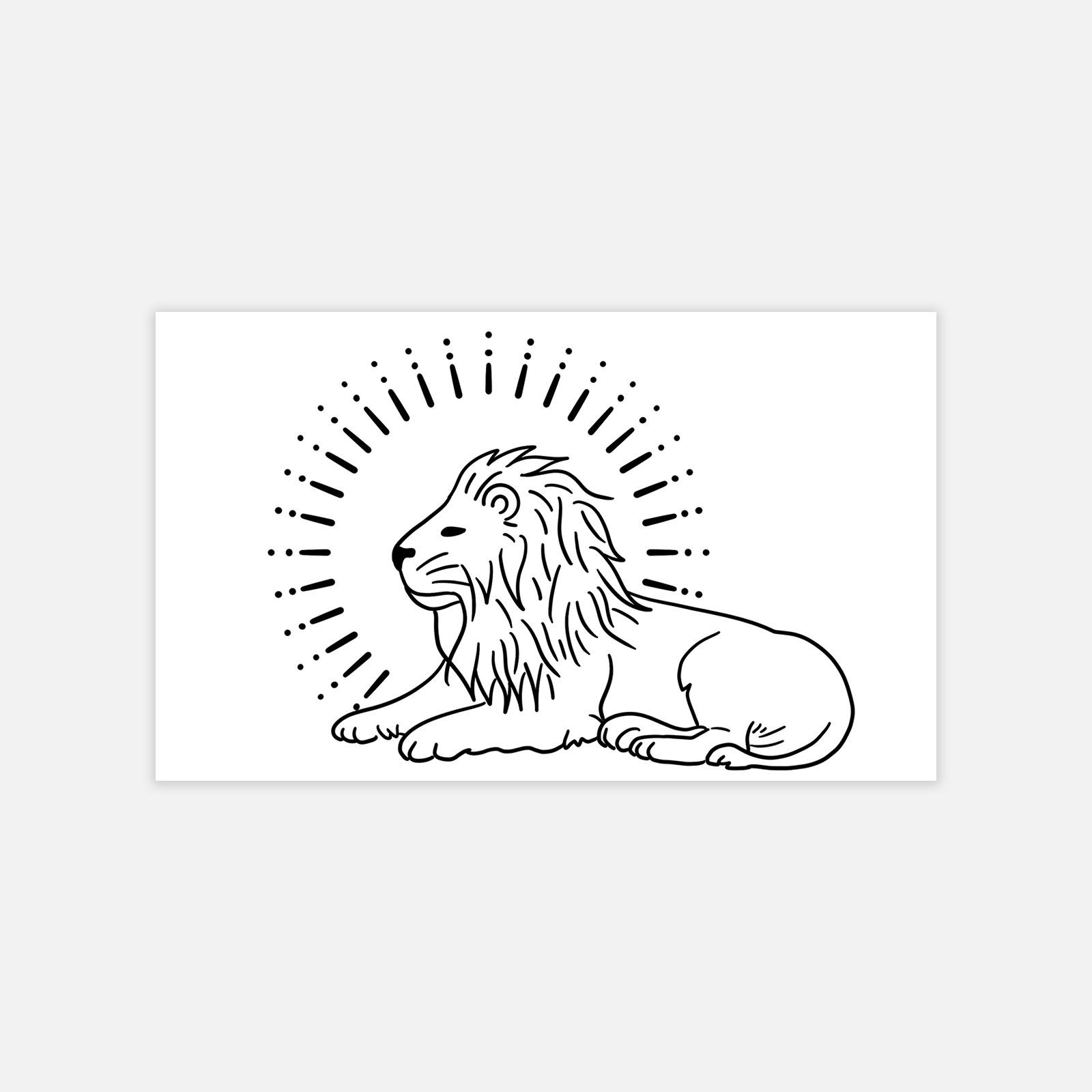 Domineering Lion Tattoo Sticker Personalized Dark Waterproof Long-Lasting Tattoo Sticker 10*6