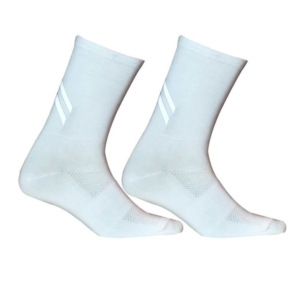 DH Reflective Cycling Socks Bicycle Sport Fitness Night Riding Sock (White)