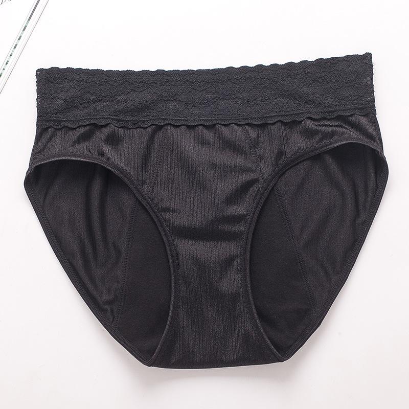 Women's Plus Size Lace Physiological Pants with Four Layers No Need To Wear Sanitary Pads Front Back Leak Proof Menstrual Underwear Panties
