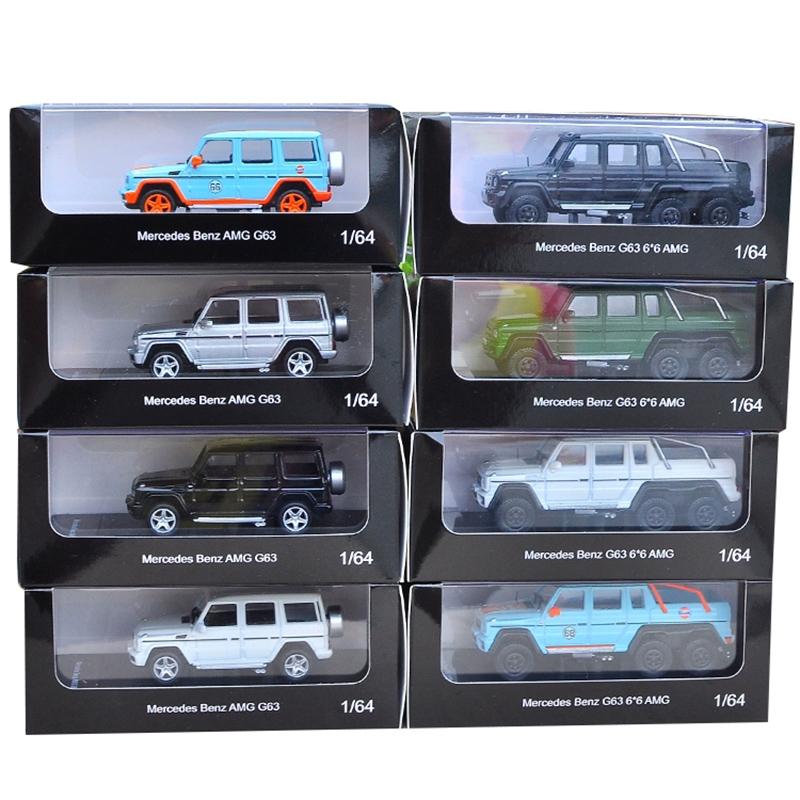 AAM1 Diecast 1:64 Scale Mercedes-Benz G63 6X6 4X4 G500 AMG Benz G-Class Pickup Alloy Car Model Collectible Toy Gift Souvenir Display