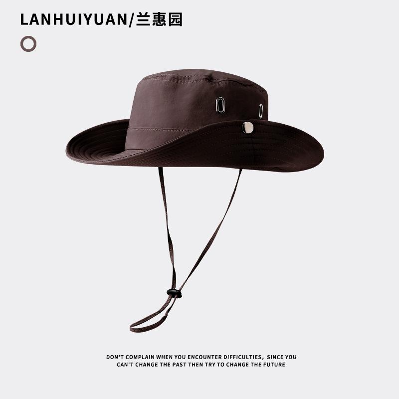 New outdoor hat bucket hat men's summer mountain climbing camping shading UV protection sun protection cowboy hat women