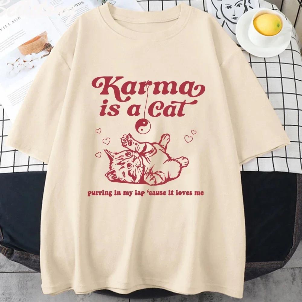 

Karma Is A Cat 2023 Taylor Midnights Album Tshirt Short Tee Shirt Meet Me at Midnight Tops Camisetas Unisex Dropshipping#Color S