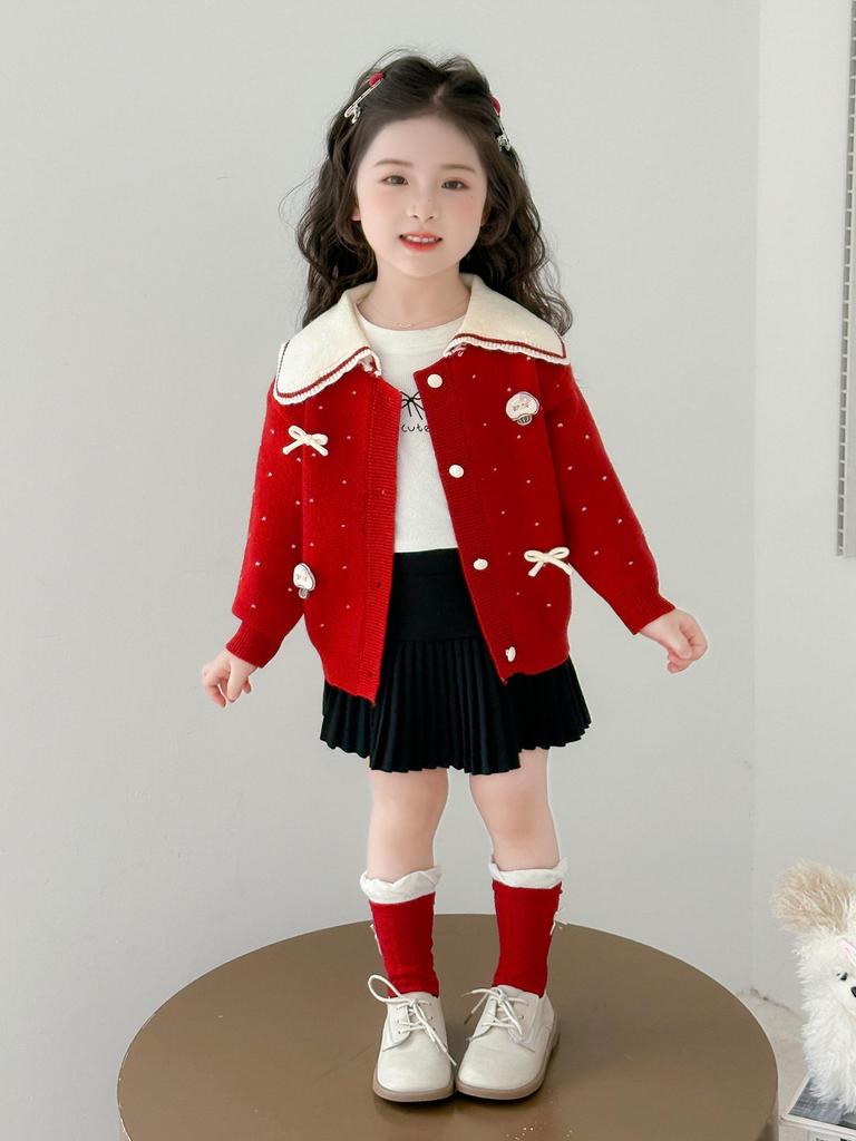 2025 New Korean-Style Girls' Knitted Wool Sweater - Spring/Autumn Collection