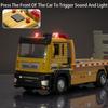 1:32 Alloy Flatbed Trailer Excavator Blender Truck Model Toys Diecast Car Sound Light Pull Back Miniature Vehices Boys' Fun Toys