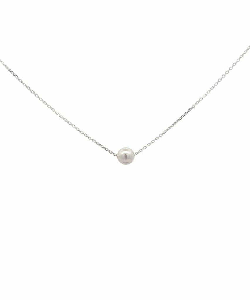 Alleun Swarovski Pearl Silver 925 Silver Necklace Choker Mini 6Mm 8Mm