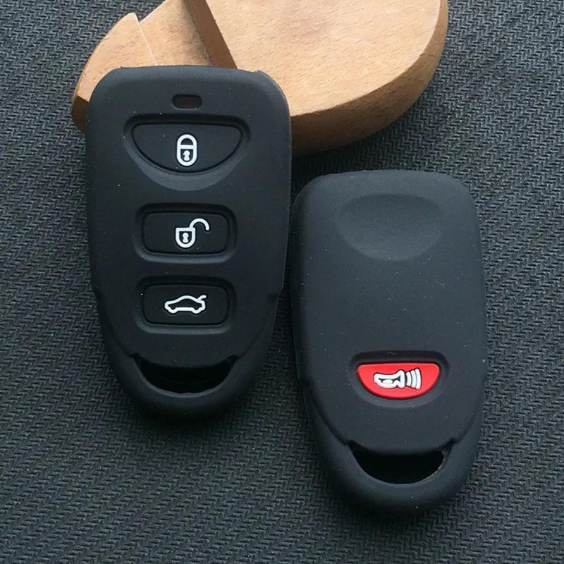 Silicone Car Key Cover Case shell For Hyundai Elantra Sonata SantaTucson For Kia Carens 3+1 4button key