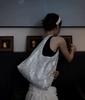 2026 Spring Daisy Sequin One-Shoulder Canvas Hobo Bag