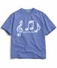 NP STUDIO Sound Note Oversized Short Sleeve T-Shirt [ Dust Blue ]