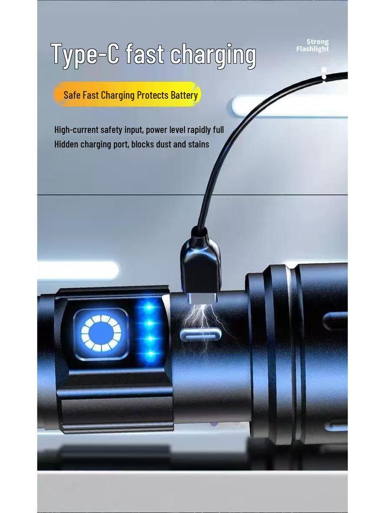 High-Intensity Aluminum Alloy Long-Range Flashlight - Super Bright, Portable, Multi-Function Outdoor Light