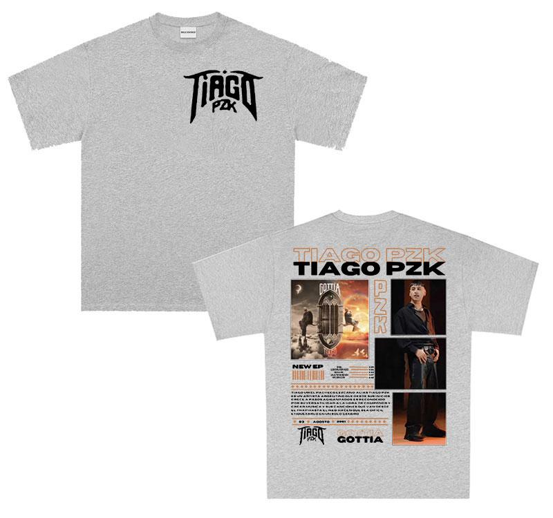 2025 Summer Singer Tiago PZK Tour New Album Tshirt Men Retro Hiphop Fashion Street Tshirt 100 Cotton Short Sleeve Tshirt