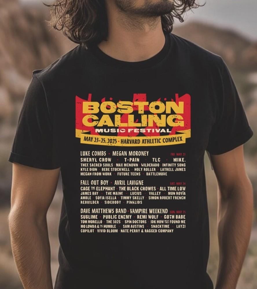 Summer Music Festivals Boston Calling Black Cotton T-Shirt, S-5XL Unisex T-Shirt XXL
