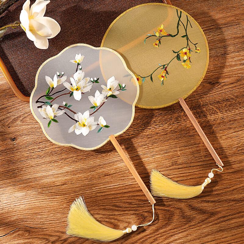 Traditional Double-Sided Suzhou Embroidery Round Fan