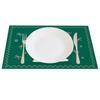4pc/set 2025 Christmas Placemats Snowman Santa Pinecone Green Theme Holiday for Xmas Decor Linen Washable Christmas Tableware