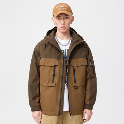 Men's American-Style Trendy Windbreaker Jacket - Spring 2024 Workwear, Plus Size, For Spring & Autumn