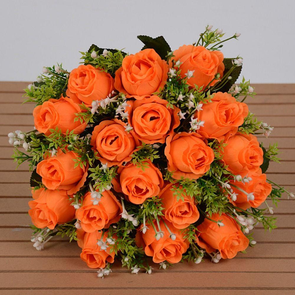 18 Głów Prawdziwy Szczęśliwy Kwiat 10 Kolorów Naturalna Symulowana Róża Kwiaty na Walentynki Dekoracyjne do Domu