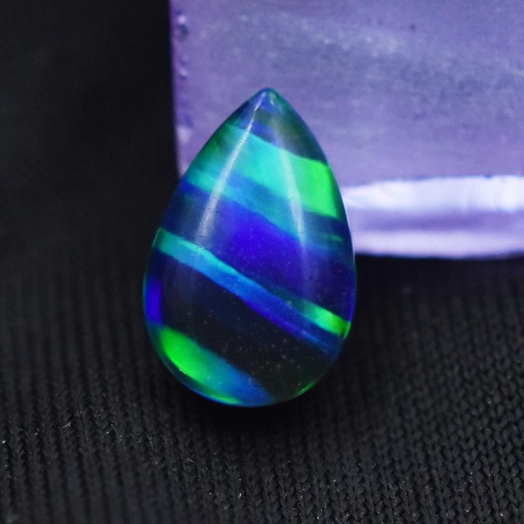 Lab-Created Opal Loose Gemstone Multi-Color 2.40 ct Pear Cut Boulder October Birthday Birthstone