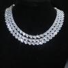 5A Iced Out Bling Rectangle Cz Tennis Necklace for Women 16" 18"